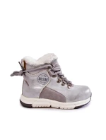 Dětské zateplené kozačky na zip Big Star KK374178 Stříbro