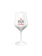 JSI MOJE VŠECHNO - bílá nerozbitná sklenice na víno 470 ml