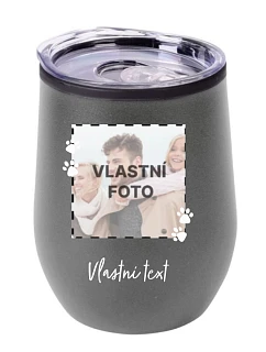Personalizovaný termohrnček „BOWL“ s fotografiou domáceho maznáčika a textom