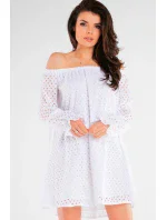 Denné šaty A435 Biela - Awama Denné šaty A435 Biela - Awama