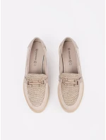 Módne dámske mokasíny Jasnobeżowy bez podpätku Módne dámske mokasíny Jasnobeżowy bez podpätku