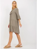 Šaty D73761M30214A5EN khaki farba