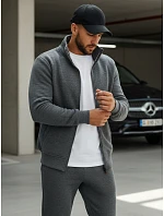 Pánska mikina na zips s kapucňou, antracitová, BX4111 – Hi-Tec