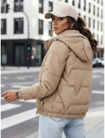 Dámska prechodná prešívaná bunda ZERNI beige FashionStreet TY4177
