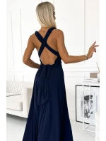 509-1 Elegantné dlhé šaty s viacerými viazankami - ZELENÉ 509-1 Elegantné dlhé šaty s viacerými viazankami - ZELENÉ