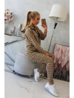 Súprava s potlačou vo farbe camel Súprava s potlačou vo farbe camel