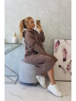 Zateplené šaty s kapucňou mocca Zateplené šaty s kapucňou mocca