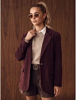 Dámska manšestrová bunda v baklažánovej farbe FashionStreet PY0159