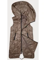 Tmavobéžová prešívaná dámska vesta s asymetrickou spodnou časťou S'West (B8237-101) Tmavobéžová prešívaná dámska vesta s asymetrickou spodnou časťou S'West (B8237-101)