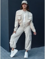 Dámska bunda bomber PRIEV béžová FashionStreet TY4306