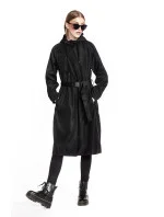 Čierny dlhý kabát s opaskom (AG5-019) Čierny dlhý kabát s opaskom (AG5-019)