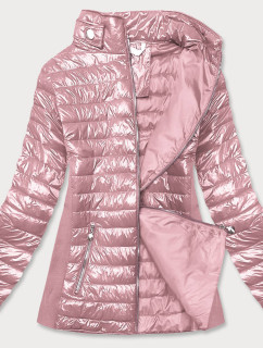 Ružová dámska lesklá bunda (7210-52)