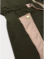 Dámska khaki bunda so šnúrkou v páse S'West (B8352-11) Dámska khaki bunda so šnúrkou v páse S'West (B8352-11)