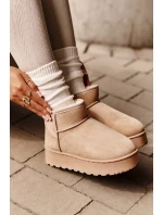 Dámske zateplené snežnice na platforme s kožušinou Beige Xamella Dámske zateplené snežnice na platforme s kožušinou Beige Xamella