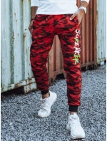 Pánske tepláky s potlačou moro červené FashionStreet UX4443