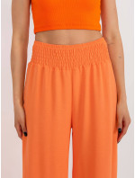 Oranžové dámske nohavice so širokým pásom (8390)