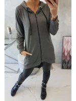 Mikina so zipsom na chrbte graphite melange