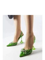 Dámske lodičky na podpätku PM2879 Green - Sweet Shoes