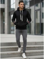 Pánska mikina s kapucňou čierna FashionStreet BX5940 Pánska mikina s kapucňou čierna FashionStreet BX5940