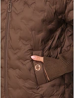 Dámska prešívaná bunda s kapucňou, hnedá, FashionStreet TY5870