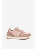 Skórzane Sneakersy Damskie Big Star OO274521 HI-POLY SYSTEM Nude