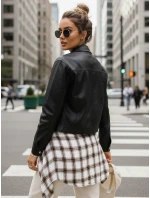 Dámska kožená bunda čierna FashionStreet TY5539 Dámska kožená bunda čierna FashionStreet TY5539