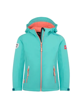 Trollkids Trollfjord Softshellová bunda aquamarine mist/port blue/peach mellow (175-137) Trollkids Trollfjord Softshellová bunda aquamarine mist/port blue/peach mellow (175-137)