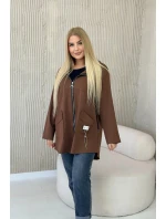 Punto Milano Zimná mikina s kapucňou hnedá