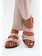 Dámské pantofle s kovovými ozdobami Zlaté Dobby