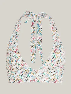 Dámska plavková podprsenka UW0UW05270 0F9 ecru s potlačou - Tommy Hilfiger