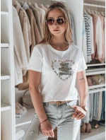 Dámske bavlnené tričko TEDDYCAP s potlačou medvedíka biele FashionStreet RY2745 Dámske bavlnené tričko TEDDYCAP s potlačou medvedíka biele FashionStreet RY2745