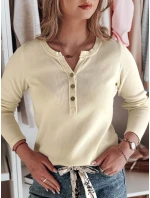 Dámske tričko s dlhým rukávom FELORIA light beige FashionStreet RY2776 Dámske tričko s dlhým rukávom FELORIA light beige FashionStreet RY2776