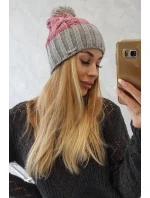 Paris fleecová čiapka K212 tmavo ružová+sivá