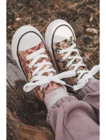 Dziecięce Wysokie Trampki Na Suwak Beżowo-Zielone Filemon