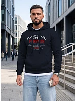 Pánska mikina s kapucňou a vreckom na hrudi s potlačou, tmavomodrá, FashionStreet NX5150BX Pánska mikina s kapucňou a vreckom na hrudi s potlačou, tmavomodrá, FashionStreet NX5150BX