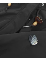 Dámska nepremokavá kožušinová parka čierno-sivá (m-933)