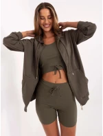 Dámsky trojdielny základný khaki set (7742) Dámsky trojdielny základný khaki set (7742)