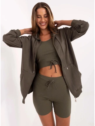 Dámsky trojdielny základný khaki set (7742) Dámsky trojdielny základný khaki set (7742)