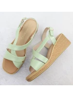 Zelené lakované dámske sandále na platforme Sergio Leone SK298