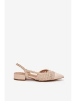 Dámské sandály s pleteným na platformě světle béžové Nivorra