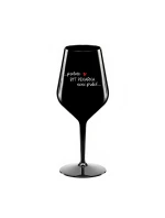 PROTOŽE BÝT PEKAŘKA NENÍ PRDEL - černá nerozbitná sklenice na víno 470 ml PROTOŽE BÝT PEKAŘKA NENÍ PRDEL - černá nerozbitná sklenice na víno 470 ml