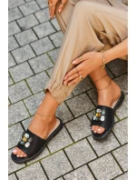 Klapki Damskie Z Ozdobami S.Barski KV27-031 Czarne