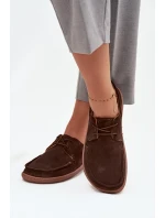 Półbuty Damskie Typu Barefoot Z Naturalnego Zamszu Zazoo 327 Czekoladowe
