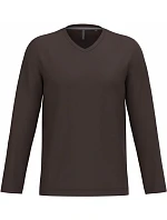 Kariban K 358 Pánske tričko s výstrihom do V a dlhými rukávmi 20.K358 chocolate Kariban K 358 Pánske tričko s výstrihom do V a dlhými rukávmi 20.K358 chocolate