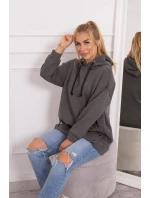 Zateplená mikina so zapínaním na patentky grafitová