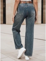 Dámske džínsové nohavice so širokými nohavicami modré FashionStreet UY2788