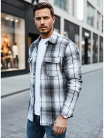 Pánska čierno-biela kockovaná flanelová košeľa FashionStreet DX2677