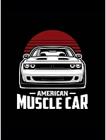 Pánske bavlnené tričko s potlačou muscle car čierne FashionStreet NX046R