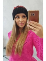 Dámska čiapka s brmbolcom Abigail K326 black+malmine