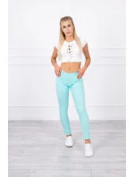 Dámske džínsové nohavice 2639 Tyrkysová - Kesi